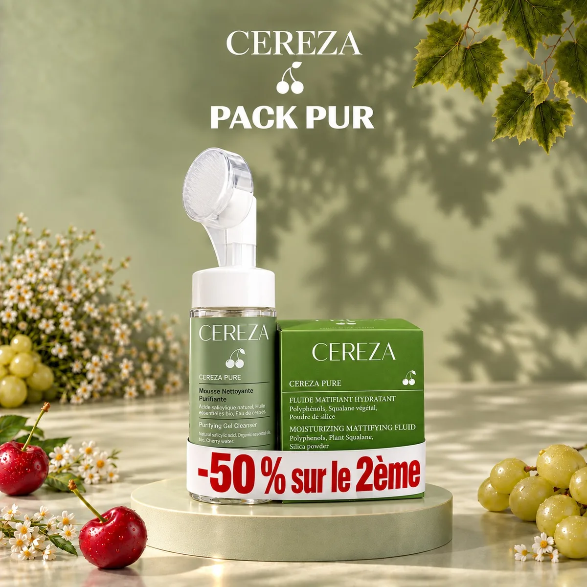 Pack Pur — Mousse Purifiante + Fluide Matifiant